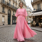 Flowing Cape Sleeve Top & Wrap Pants Set-4