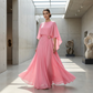 Flowing Cape Sleeve Top & Wrap Pants Set-3