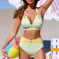Gradient Leopard Print High-Waisted Bikini Set
