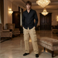 Pantaloni de lucru pentru bărbați, cu picioare drepte și buzunare multiple-6