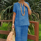 Set din bluză și pantaloni casual pentru femei-5