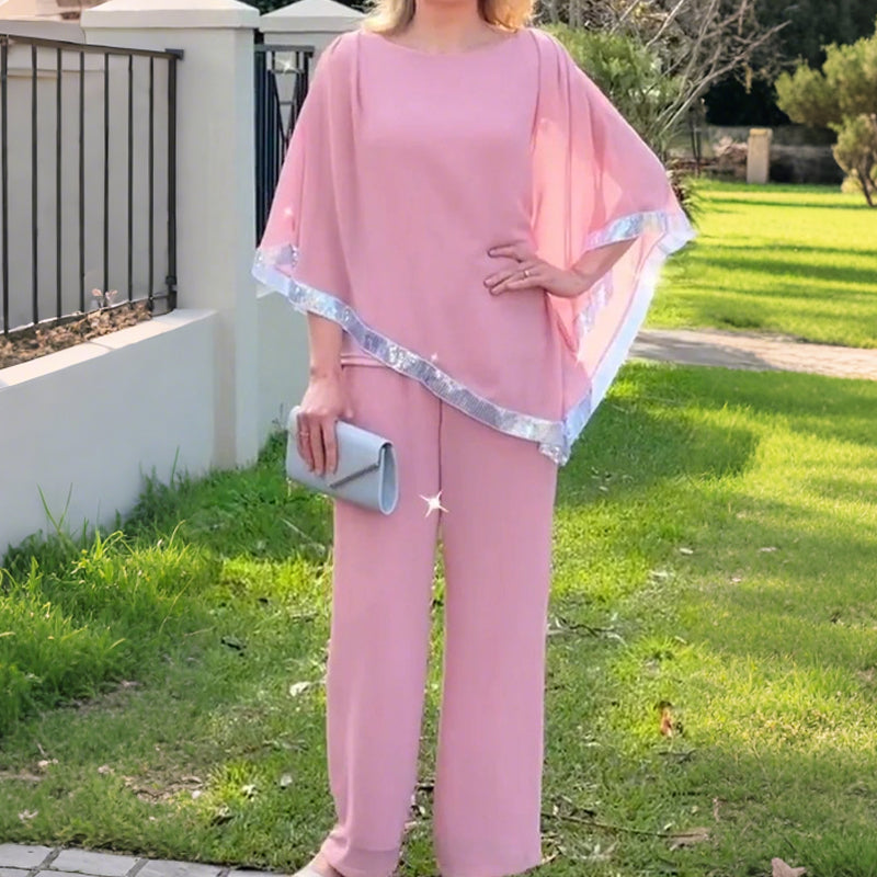 Set de două piese elegant, cu paiete, pentru femei-14