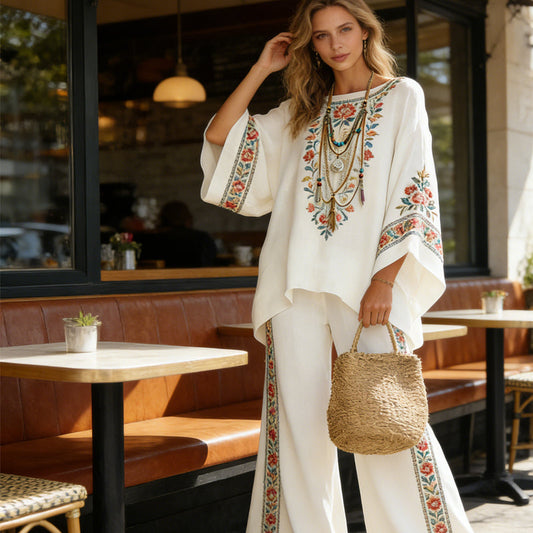Women's Floral Top & Pants 2-Piece Set