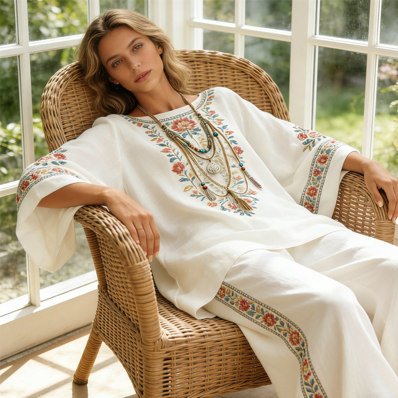 Women's Floral Top & Pants 2-Piece Set-7