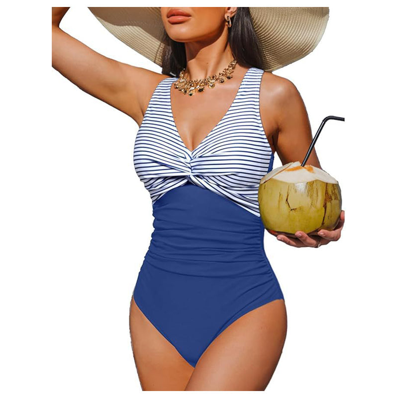 ☀️🏖️Costum de baie dintr-o singură piesă pentru femei, cu efect de modelare a taliei😍-2