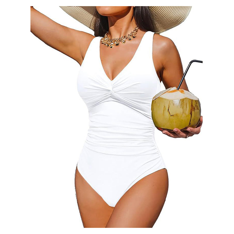 ☀️🏖️Costum de baie dintr-o singură piesă pentru femei, cu efect de modelare a taliei😍-18