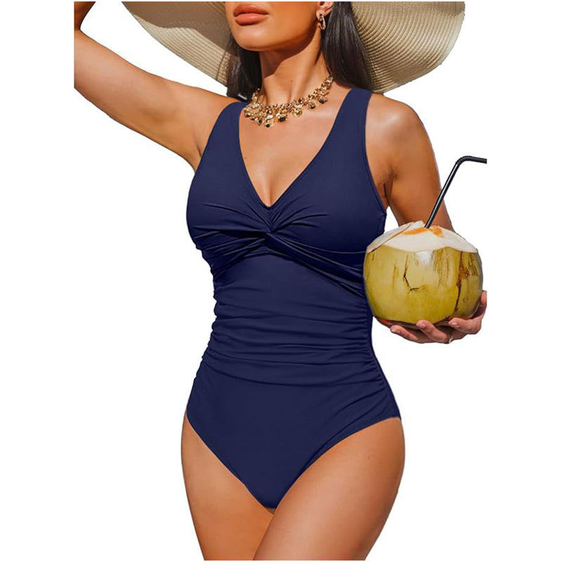 ☀️🏖️Costum de baie dintr-o singură piesă pentru femei, cu efect de modelare a taliei😍-19