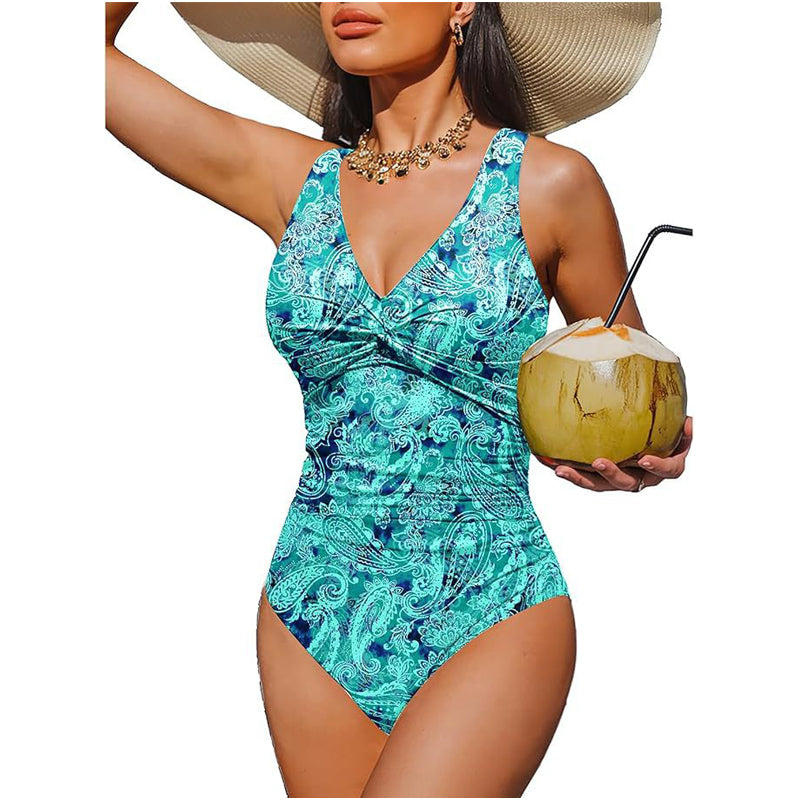 ☀️🏖️Costum de baie dintr-o singură piesă pentru femei, cu efect de modelare a taliei😍-4