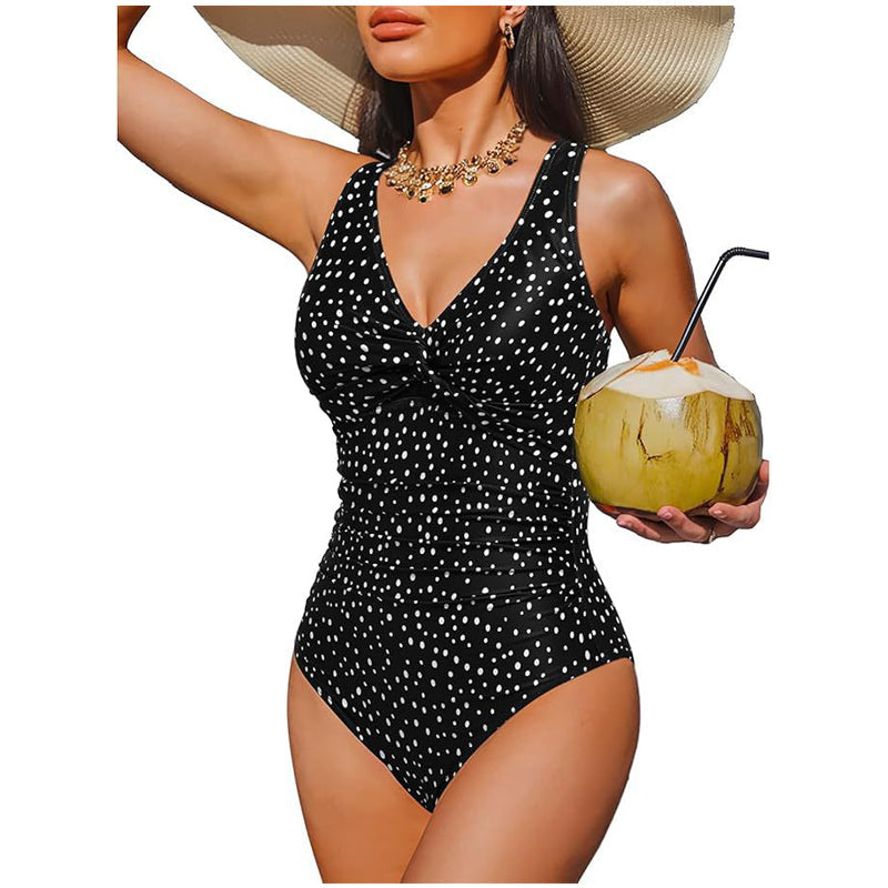 ☀️🏖️Costum de baie dintr-o singură piesă pentru femei, cu efect de modelare a taliei😍-5
