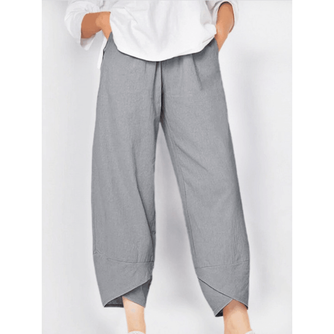 👖 Pantaloni cu buzunare asimetrice asimetrice elastice în talie, de epocă-16