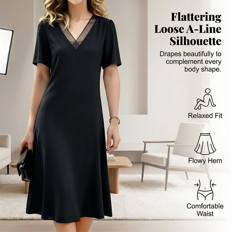 🔥👗Rochie elegantă din plasă cu decolteu în V pentru femei🌠️-1