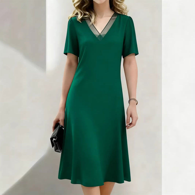 🔥👗Rochie elegantă din plasă cu decolteu în V pentru femei🌠️-3