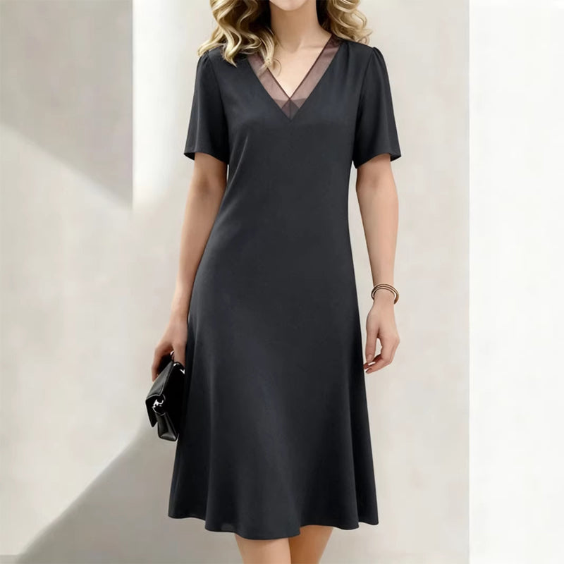 🔥👗Rochie elegantă din plasă cu decolteu în V pentru femei🌠️-4