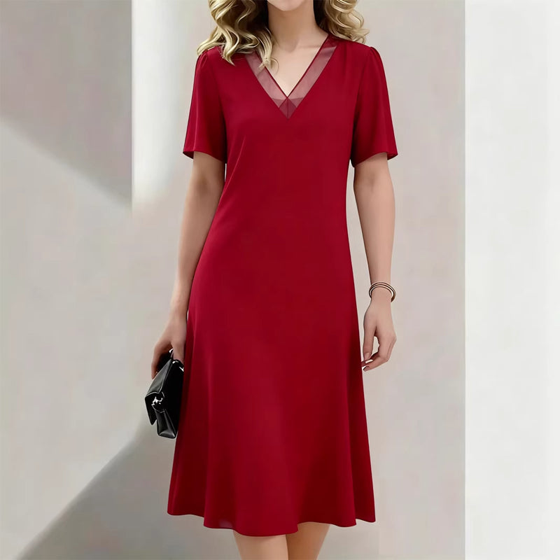 🔥👗Rochie elegantă din plasă cu decolteu în V pentru femei🌠️-2