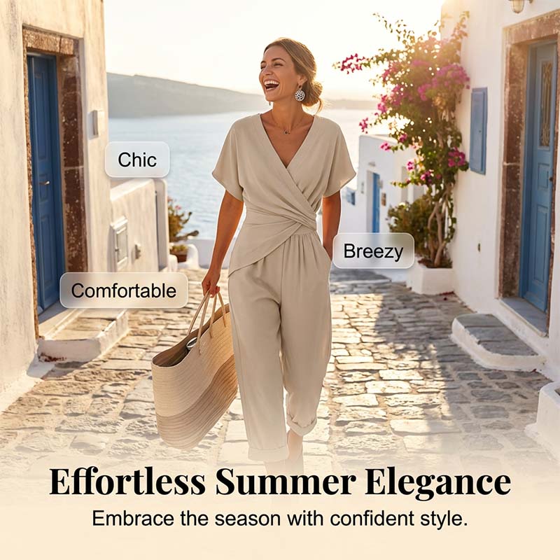 💃 Set elegant din două piese, în culori uni – creează instantaneu o siluetă feminină!-5