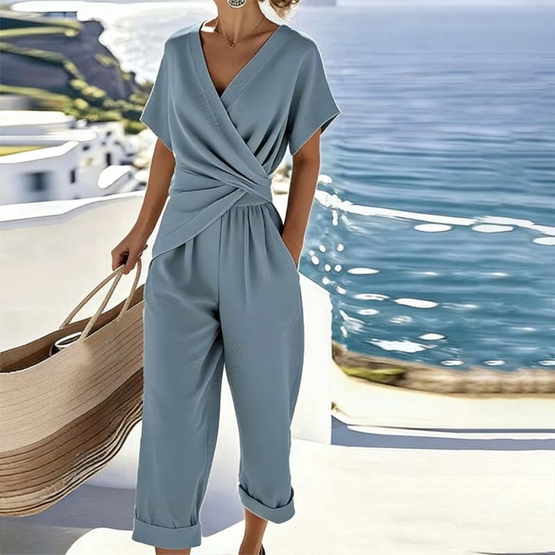 💃 Set elegant din două piese, în culori uni – creează instantaneu o siluetă feminină!-3