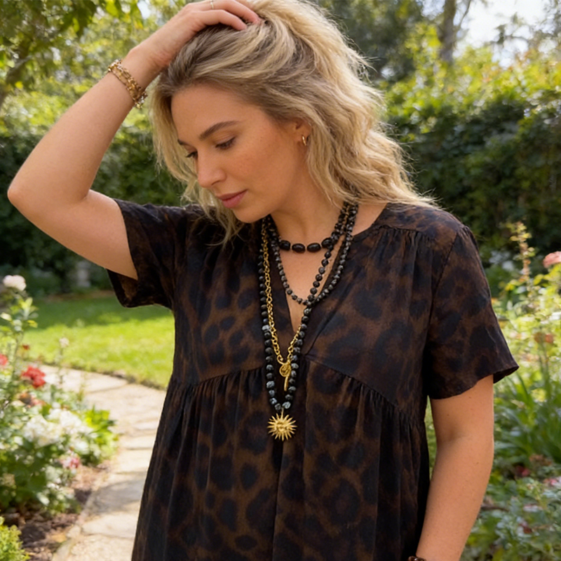 💎 Rochie retro cu imprimeu leopard ✨-3