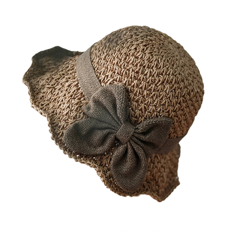 🏖️👒 Pălărie elegantă din paie țesută, cu fundă-12