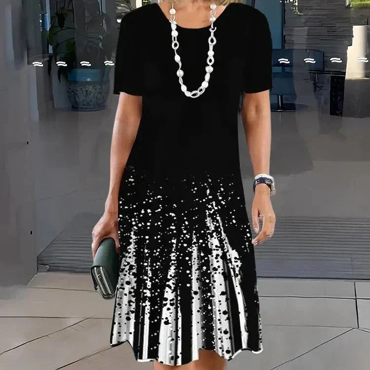 Rochie plisată pentru femei, cu blocuri colorate-8