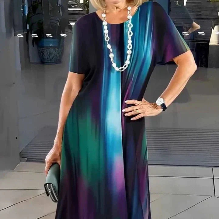 Rochie plisată pentru femei, cu blocuri colorate-10