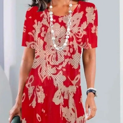 Rochie plisată pentru femei, cu blocuri colorate-13