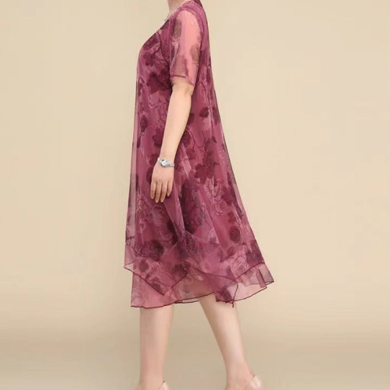 🌺O rochie elegantă, largă, cu imprimeu-4
