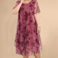 🌺O rochie elegantă, largă, cu imprimeu-2