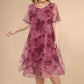 🌺O rochie elegantă, largă, cu imprimeu-1