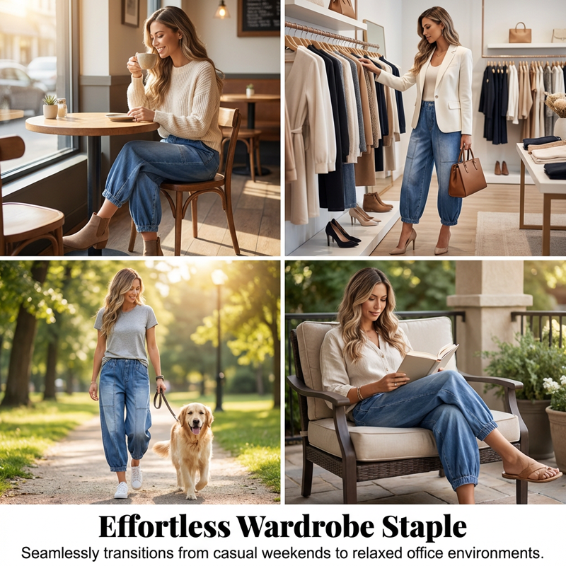👖🌬️Blugi scurți pentru femei, cu talie elastică și croială lejeră😍-7