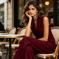Set din bumbac și in pentru femei: maiou fără mâneci și pantaloni lungi-8
