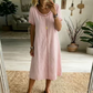 Rochie casual din bumbac și in pentru femei-3