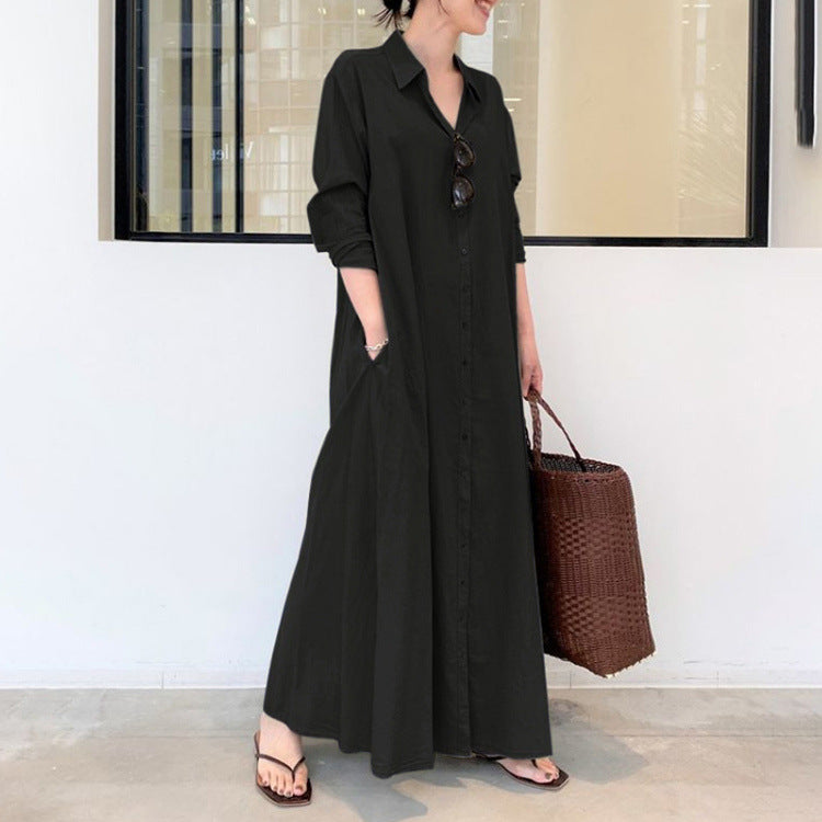 Rochie cu Mâneci Lungi, Simple și Colorate-2