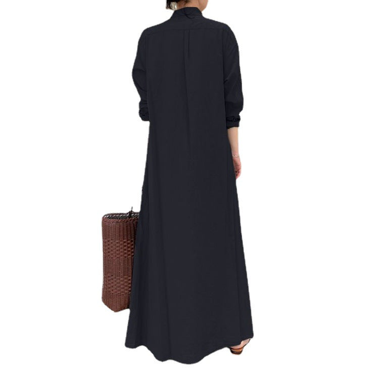 Rochie cu Mâneci Lungi, Simple și Colorate-11