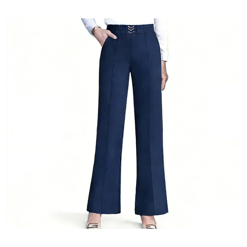 Pantaloni largi cu talie înaltă pentru femei-3