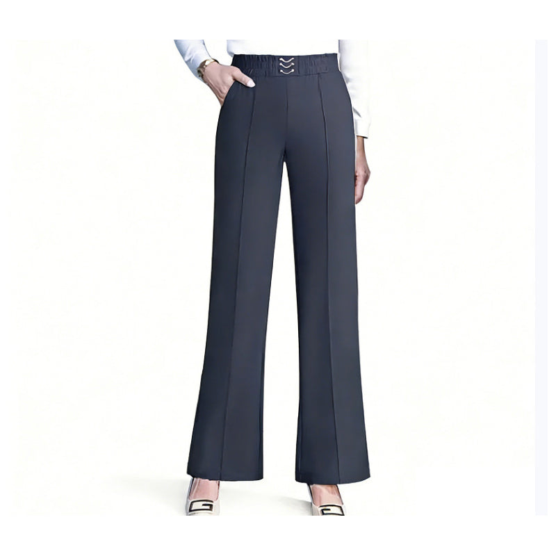 Pantaloni largi cu talie înaltă pentru femei-6