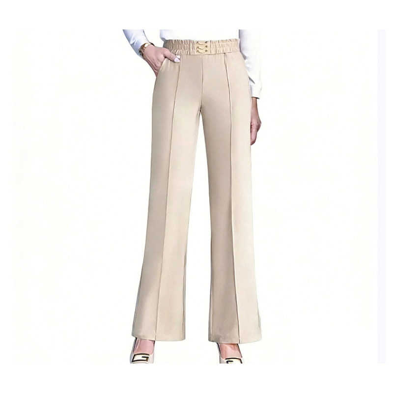 Pantaloni largi cu talie înaltă pentru femei-4