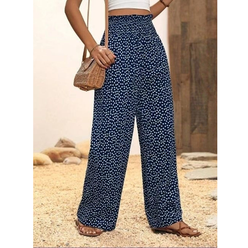 Oferte speciale pentru mărimi mari😍Pantaloni largi cu talie înaltă și smocuri pentru femei-2