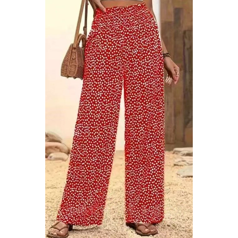 Oferte speciale pentru mărimi mari😍Pantaloni largi cu talie înaltă și smocuri pentru femei-5