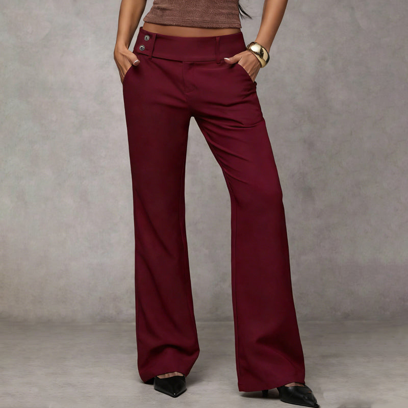 Pantaloni de costum evazați eleganti pentru femei-8