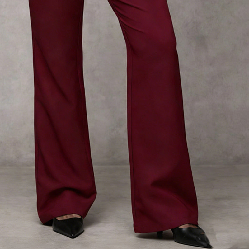 Pantaloni de costum evazați eleganti pentru femei-10
