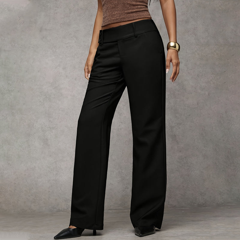 Pantaloni de costum evazați eleganti pentru femei-2