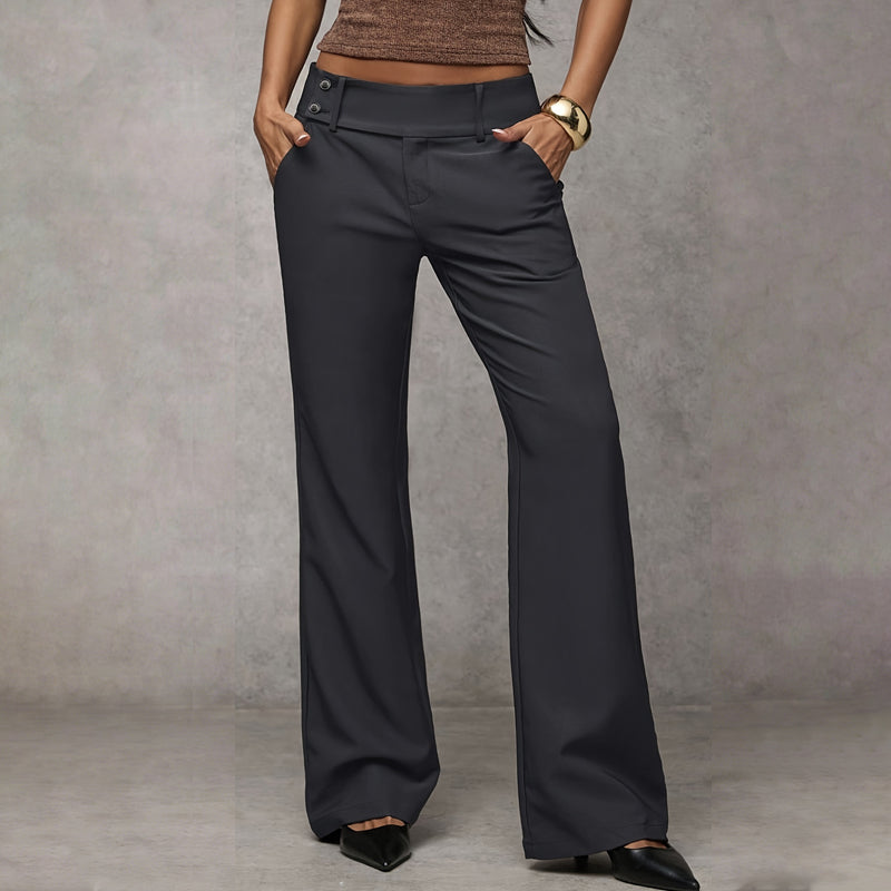 Pantaloni de costum evazați eleganti pentru femei-5