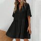 Rochie midi cu guler de cămașă, mânecă scurtă și nasturi-2