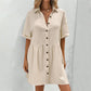 Rochie midi cu guler de cămașă, mânecă scurtă și nasturi-5
