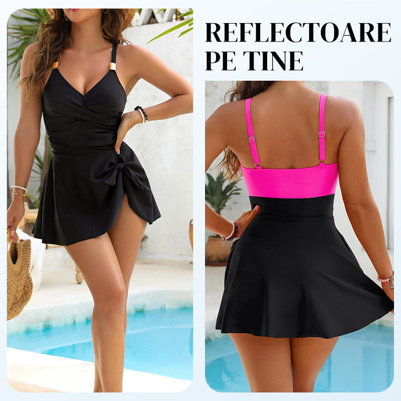 Rochie de baie dintr-o singură piesă pentru femei, cu control al abdomenului-2