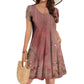 Creative Floral V-Neck Dress-2
