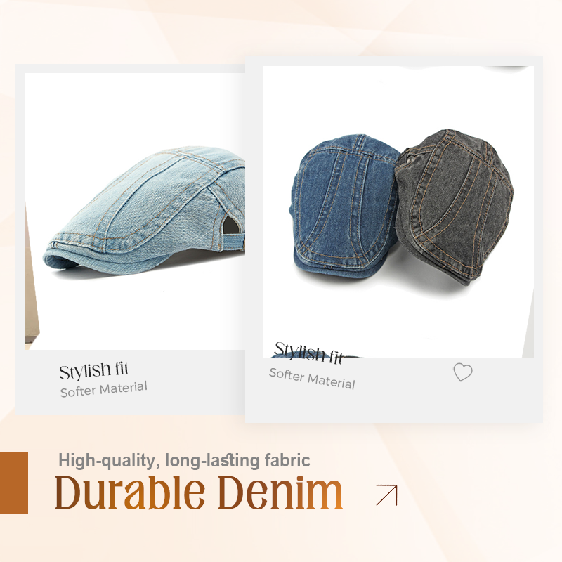 O beretă din denim la modă-3
