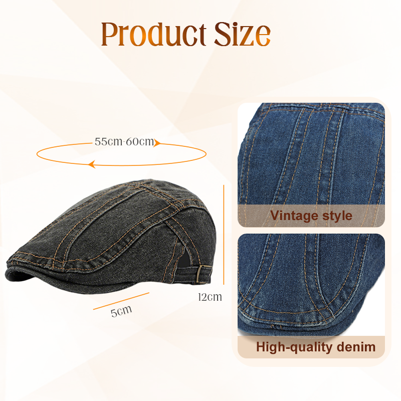 O beretă din denim la modă-7