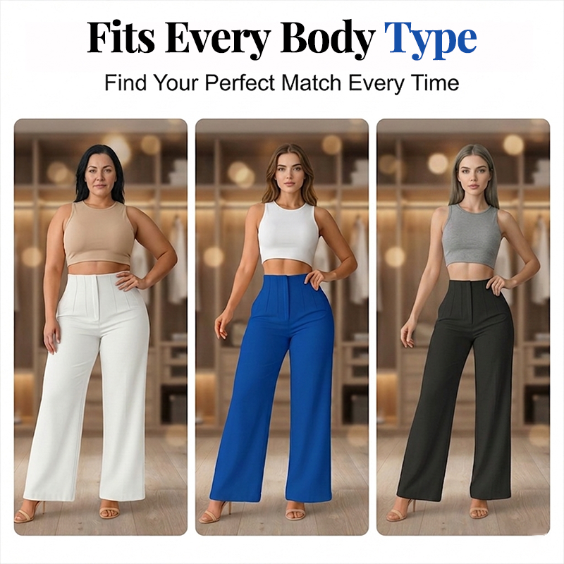 Pantaloni Casual pentru Femei, Culoare Uni, Cu Tăietură Largă-14