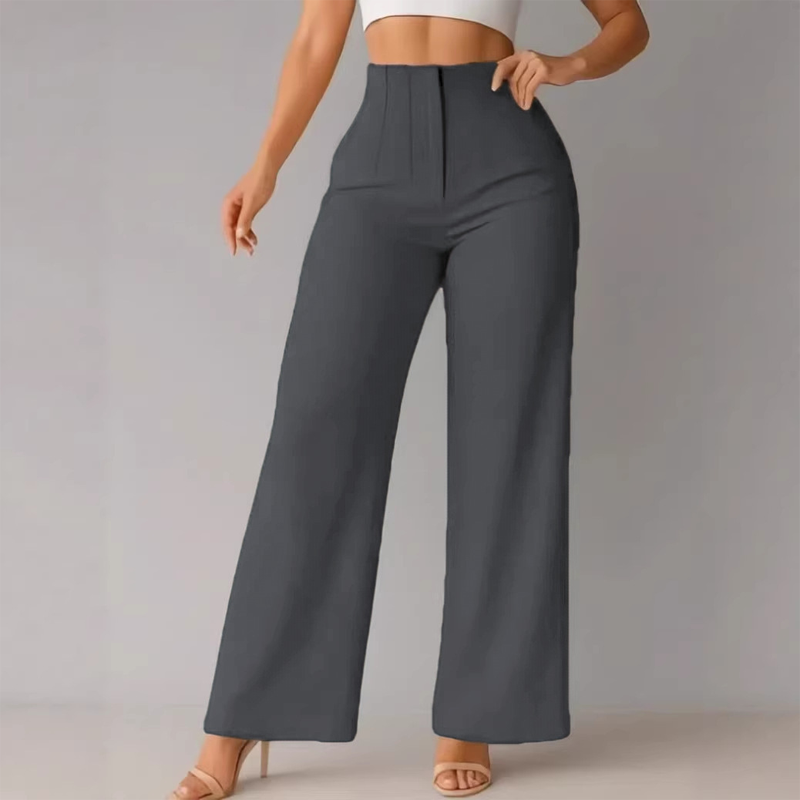 Pantaloni Casual pentru Femei, Culoare Uni, Cu Tăietură Largă-17